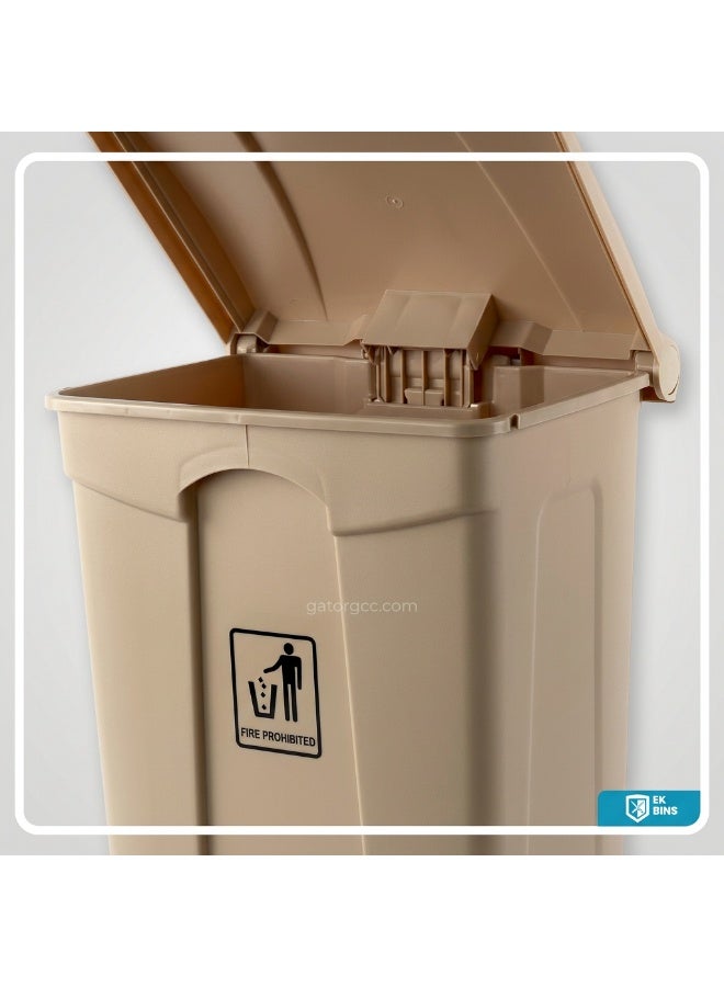 EK Bins Step Trash Bin | Plastic Matte Finish | Functional Waste & Garbage Waste Bin | Suitable For Homes, Villas, Large Areas & Communal Spaces | Beige | 68 Liters - Image 3