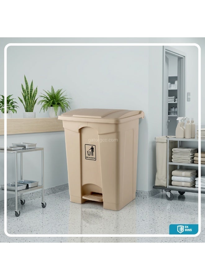 EK Bins Step Trash Bin | Plastic Matte Finish | Functional Waste & Garbage Waste Bin | Suitable For Homes, Villas, Large Areas & Communal Spaces | Beige | 68 Liters - Image 5