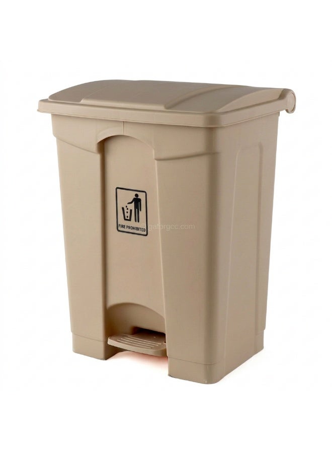 EK Bins Step Trash Bin | Plastic Matte Finish | Functional Waste & Garbage Waste Bin | Suitable For Homes, Villas, Large Areas & Communal Spaces | Beige | 68 Liters - Image 1