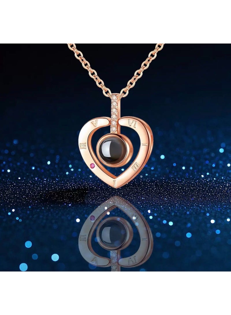 Rose Apple Jewelry Gift Box with Necklace – Magnetic Ring & Necklace Box with Projection Stone, Romantic Gift Box for Valentine’s Day, Birthday & Special Occasions - Image 5