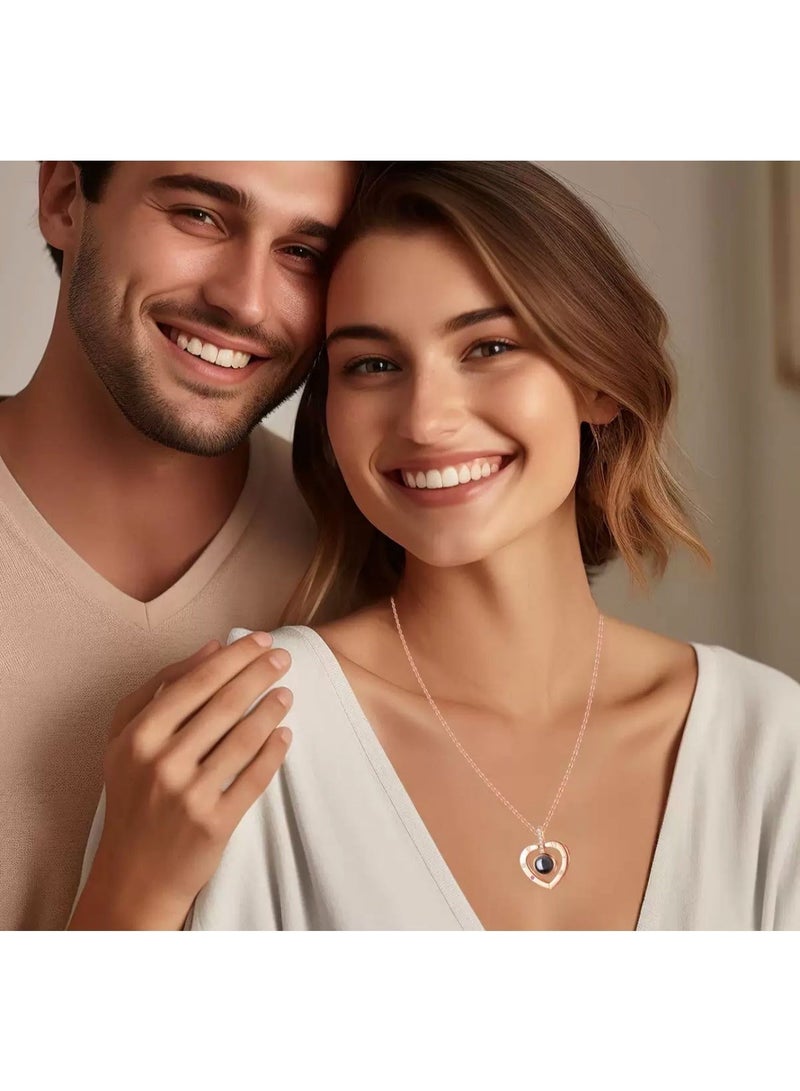 Rose Apple Jewelry Gift Box with Necklace – Magnetic Ring & Necklace Box with Projection Stone, Romantic Gift Box for Valentine’s Day, Birthday & Special Occasions - Image 2