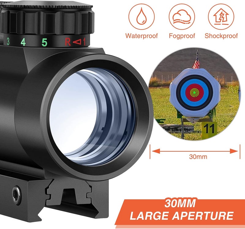 منظار النقطة الحمراء الخضراء مع غطاء عدسة 20mm/11mm لتركيب سكة بيكاتيني - Image 3