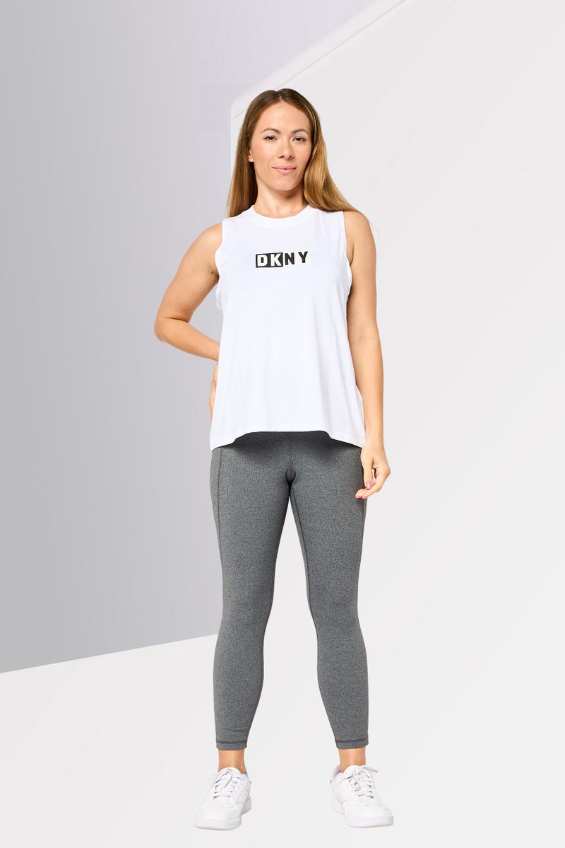 DKNY Sport Women Sportswear Fit Sleeveless Training Tank Top, White - Image 2