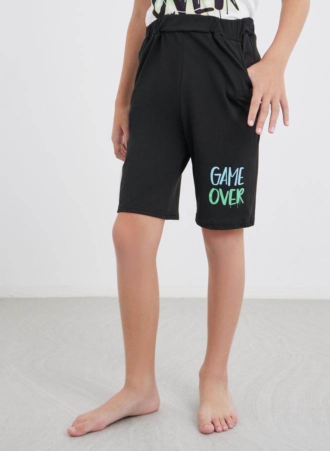 ستايلي طقم تي شيرت وشورت بطبعة شعار ستايلي - Image 5