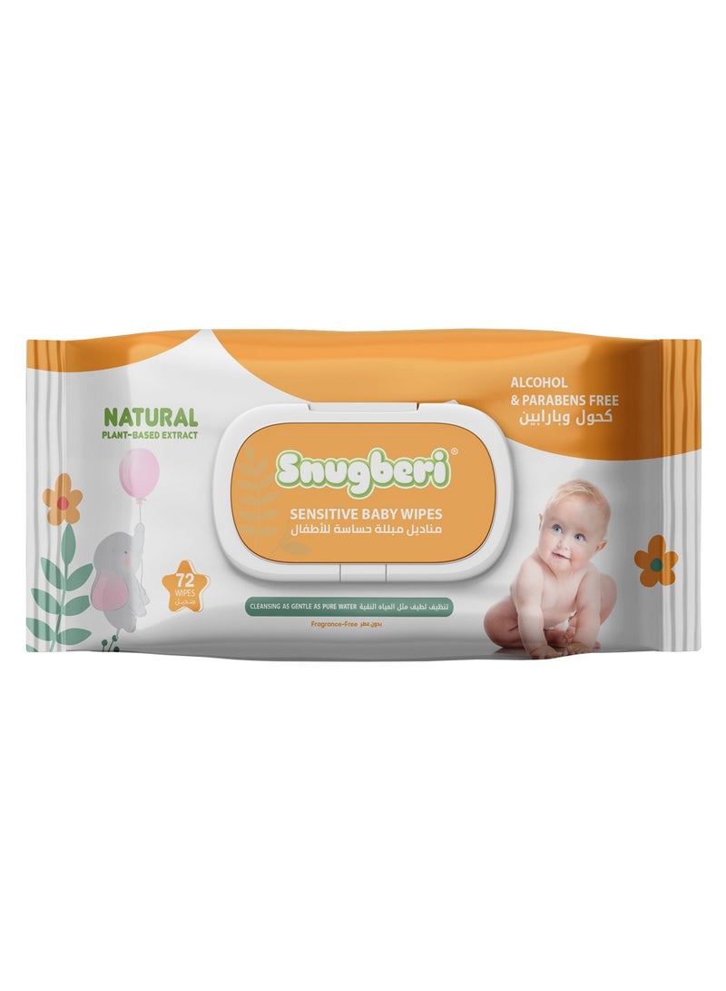 Snugberi Sensitive Baby Wipes 72's - Image 1