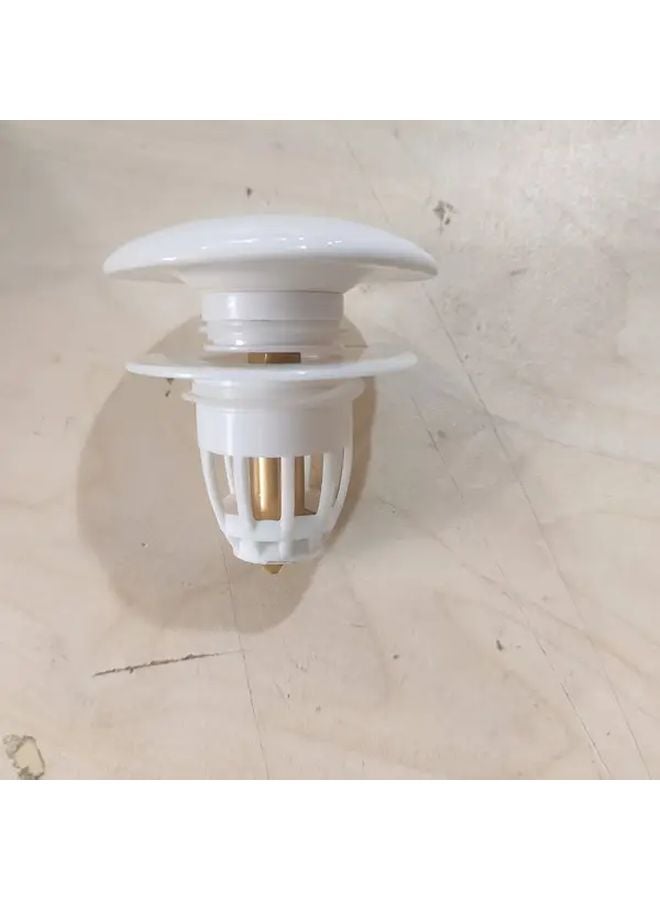 Copper Core Pop Up Sink Drain Stopper Anti Odor Hair Catcher Press Type Bathroom Accessory - Image 1
