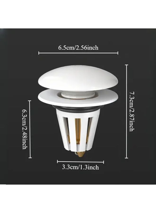 Copper Core Pop Up Sink Drain Stopper Anti Odor Hair Catcher Press Type Bathroom Accessory - Image 4