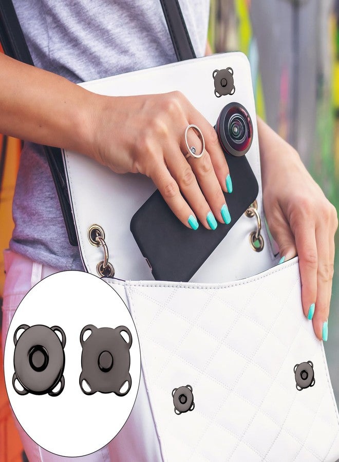 NQEUEPN 30 Sets Magnetic Snap Buttons, 14mm Plum Magnetic Snap Closures Fastener Sewing on Magnetic Clasps Button for Purses Bags Clothes Handbags Leather DIY Craft (Bronze+Dark Gray+Silver) - Image 5