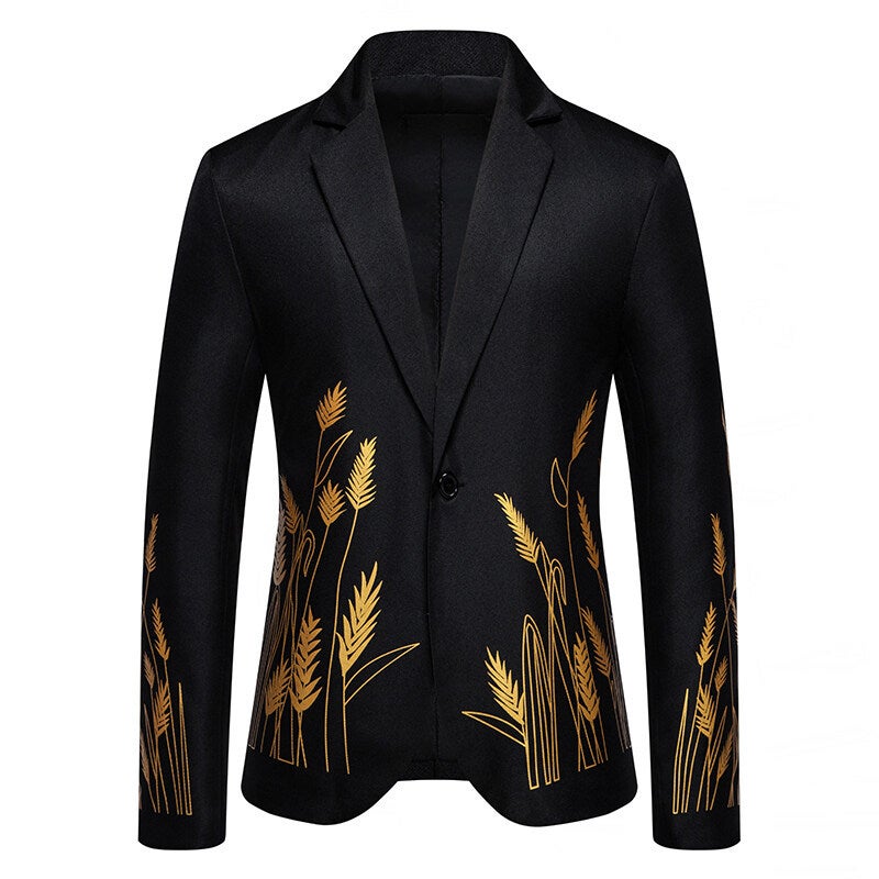 European Code New Fashion Leisure Court Wind Wheat Ear Printing Design Suit X17 - Image 1