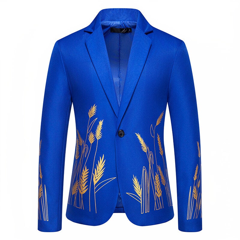 European Code New Fashion Leisure Court Wind Wheat Ear Printing Design Suit X17 - Image 3