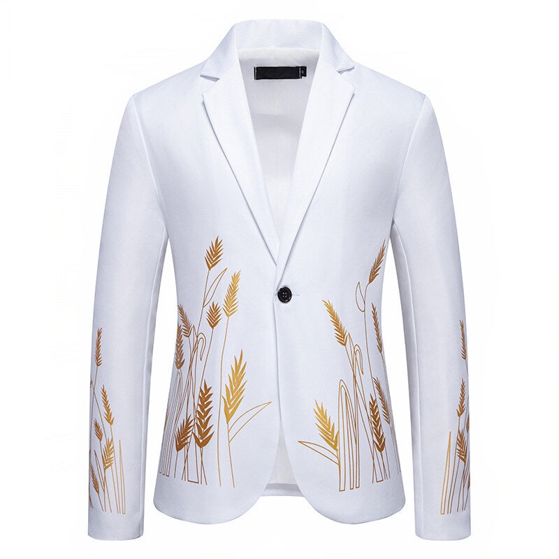 European Code New Fashion Leisure Court Wind Wheat Ear Printing Design Suit X17 - Image 2