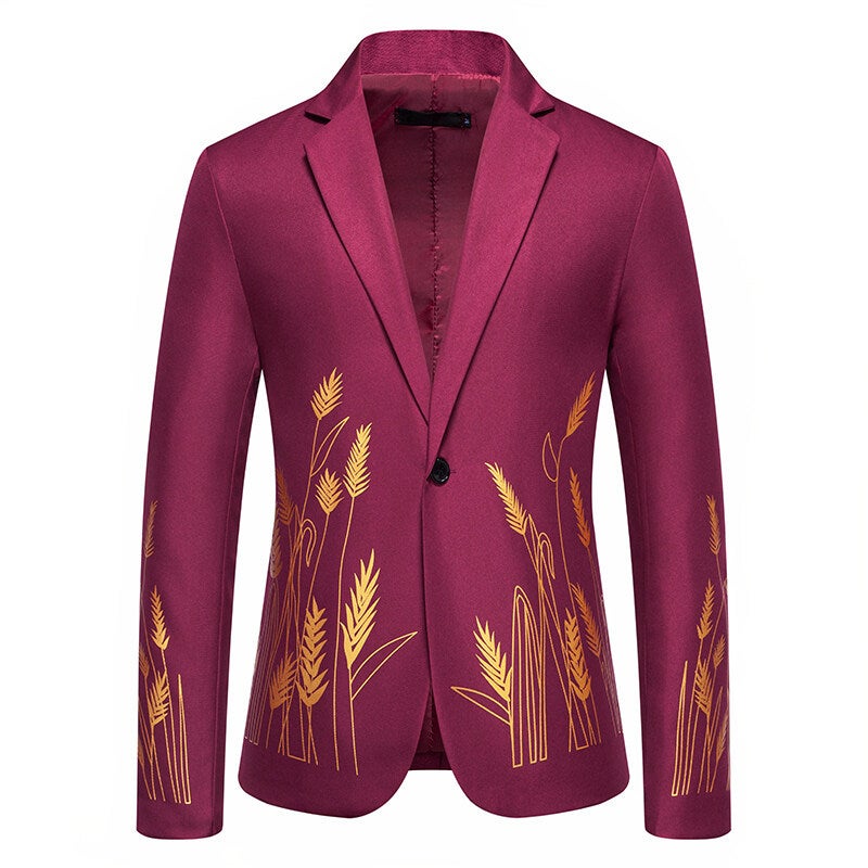 European Code New Fashion Leisure Court Wind Wheat Ear Printing Design Suit X17 - Image 5