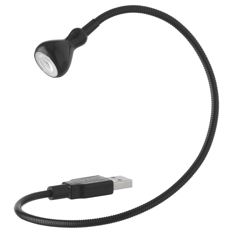 جانسجو مصباح LED مرن بعنق إوزة ومدخل USB، أسود، ٣٨ سم - Image 1