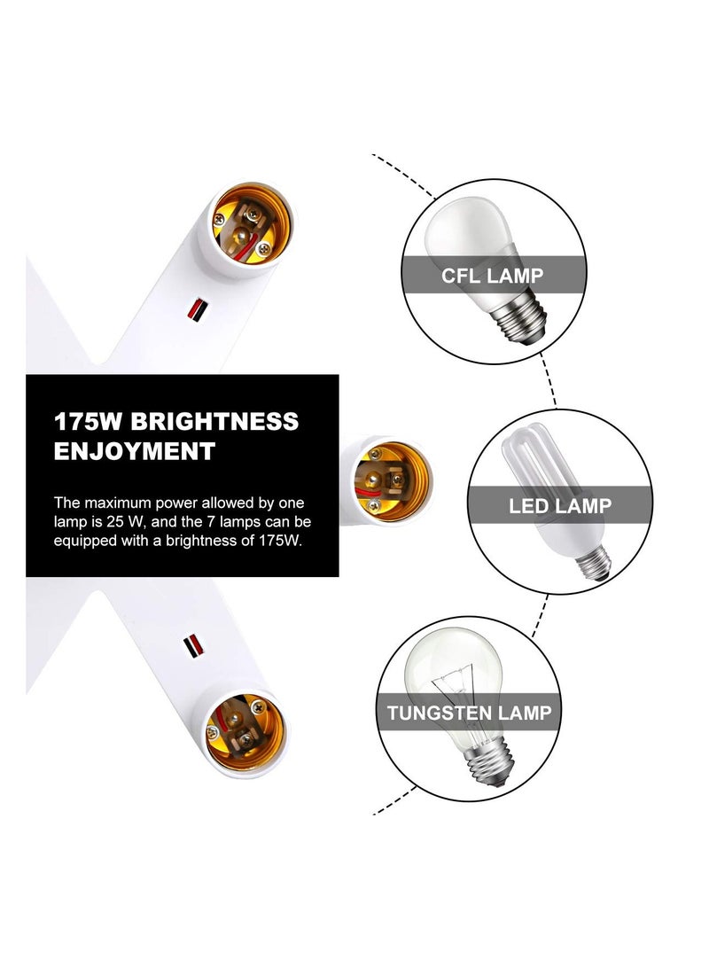 Excefore حامل مصباح E27 7 في 1، محول مأخذ مصباح، محول قاعدة متعددة للمصابيح، حامل للمصابيح LED القياسية - Image 5