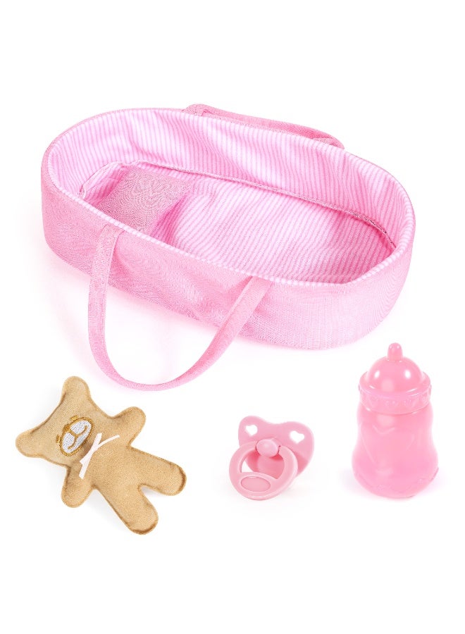 Bayer Design 92866AR Baby Doll Soft Body 28cm Doll Carrier Blanket Pillow Pacifier Bottle Teddy - Image 4