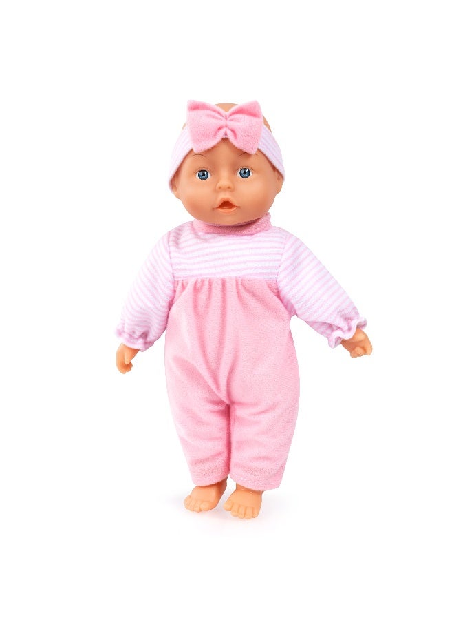 Bayer Design 92866AR Baby Doll Soft Body 28cm Doll Carrier Blanket Pillow Pacifier Bottle Teddy - Image 3