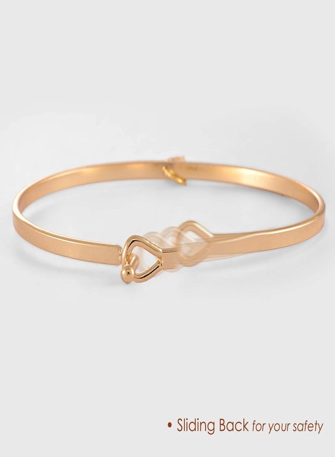 Spinningdaisy Dangling Crystal Initial Charm Cuff Bracelet (G Gold) - Image 5