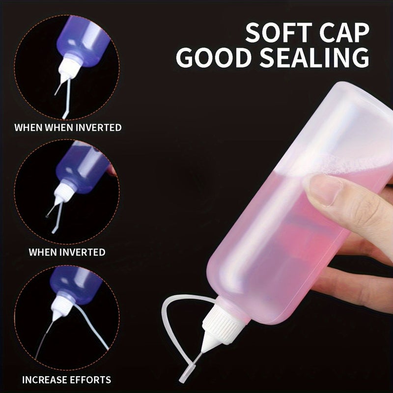 2pcs 100ml Precision Squeeze Tip Applicator Bottles With Needle Tips Mini Funnels Crafts Painting Glue Ink Lab Supplies - Image 3