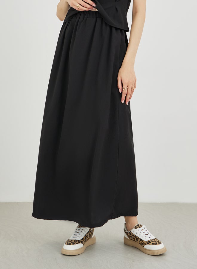 Take Two Styli Ruched Side Short Sleeve Top and Maxi Skirt Co-Ords - Image 5