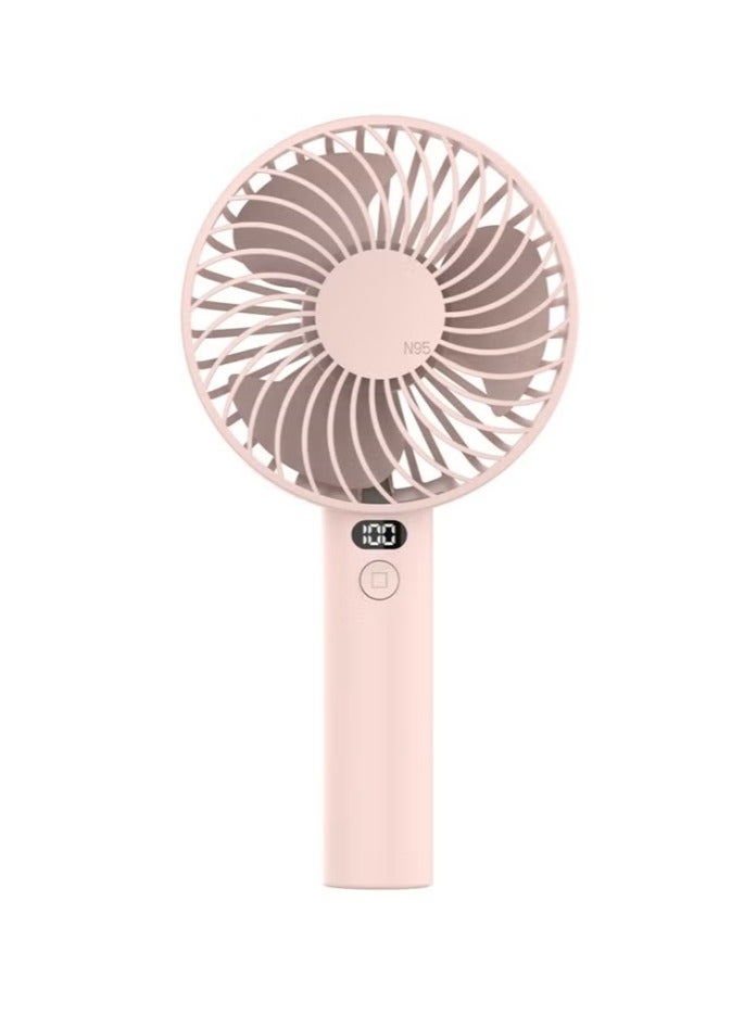 BEILINGDUN Handheld Fan,Speed(1-3) Adjustable Mini Fan,1200mAh Battery Rechargeable Personal Fan,Digital Display,For Women Men Travel/Camping/Outdoor-Pink - Image 2