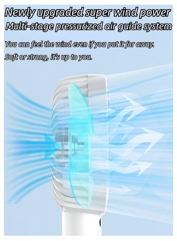 BEILINGDUN Handheld Fan,Speed(1-3) Adjustable Mini Fan,1200mAh Battery Rechargeable Personal Fan,Digital Display,For Women Men Travel/Camping/Outdoor-Pink - Image 4