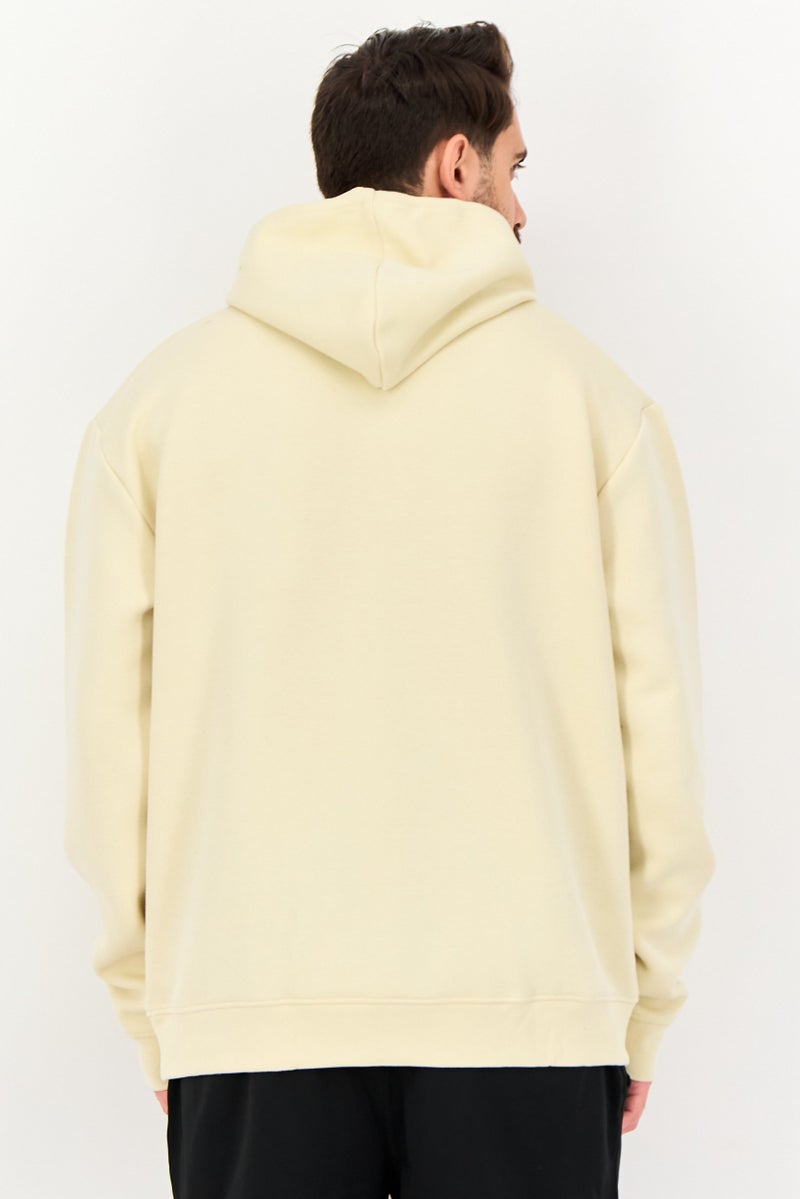 Reebok هودي رياضي للرجال بأكمام طويلة مناسب في الهواء الطلق، بيج - Image 4