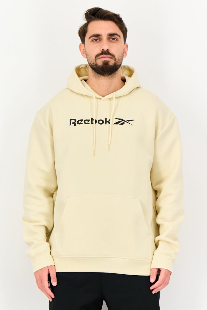 Reebok هودي رياضي للرجال بأكمام طويلة مناسب في الهواء الطلق، بيج - Image 1