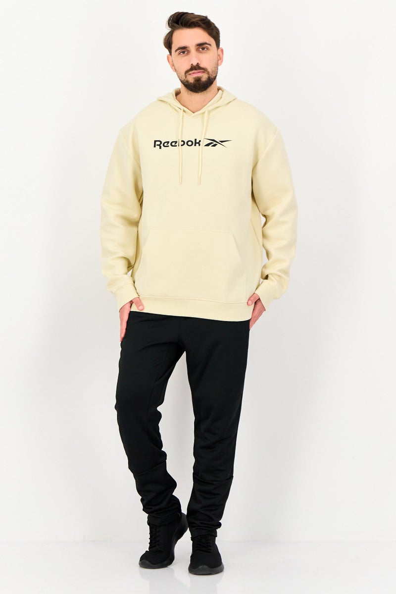 Reebok هودي رياضي للرجال بأكمام طويلة مناسب في الهواء الطلق، بيج - Image 2