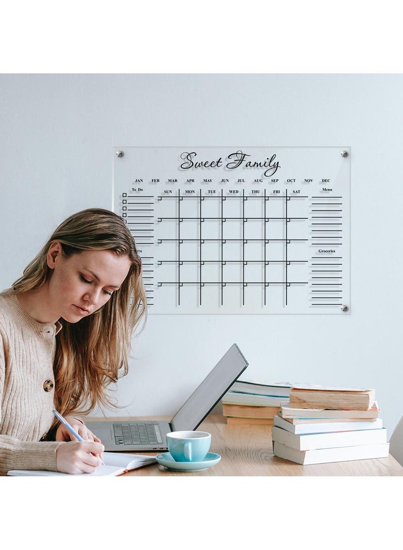 Generic Acrylic Week Plan Memo Board Erasable Transparent Message Writing Reminder Hanging Display  - Image 1