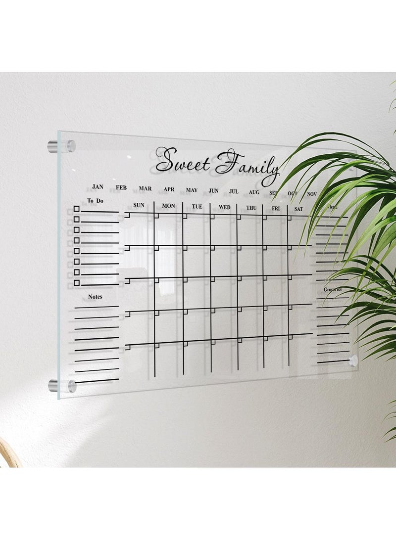 Generic Acrylic Week Plan Memo Board Erasable Transparent Message Writing Reminder Hanging Display  - Image 2