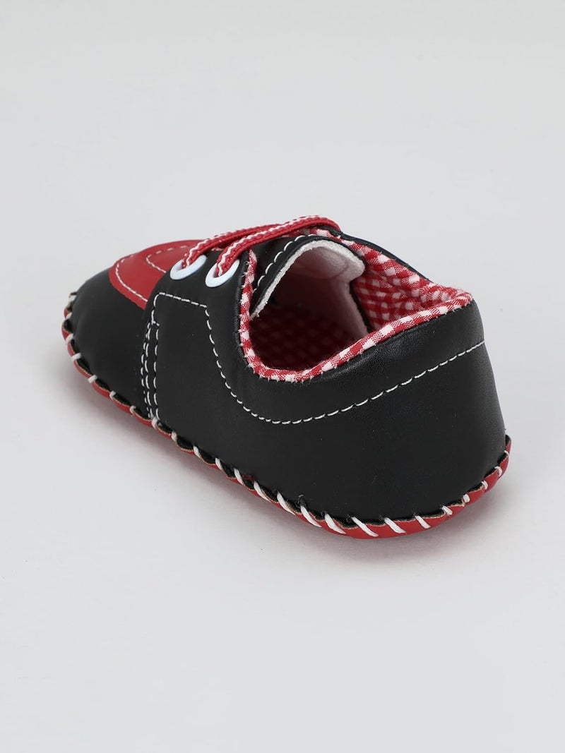 PureSole Baby Soft Sole Moccasins - Pink Leather Crib Shoes with Lace-Up Design for Girls, Newborn to Toddler (6–12 Months) - Image 2