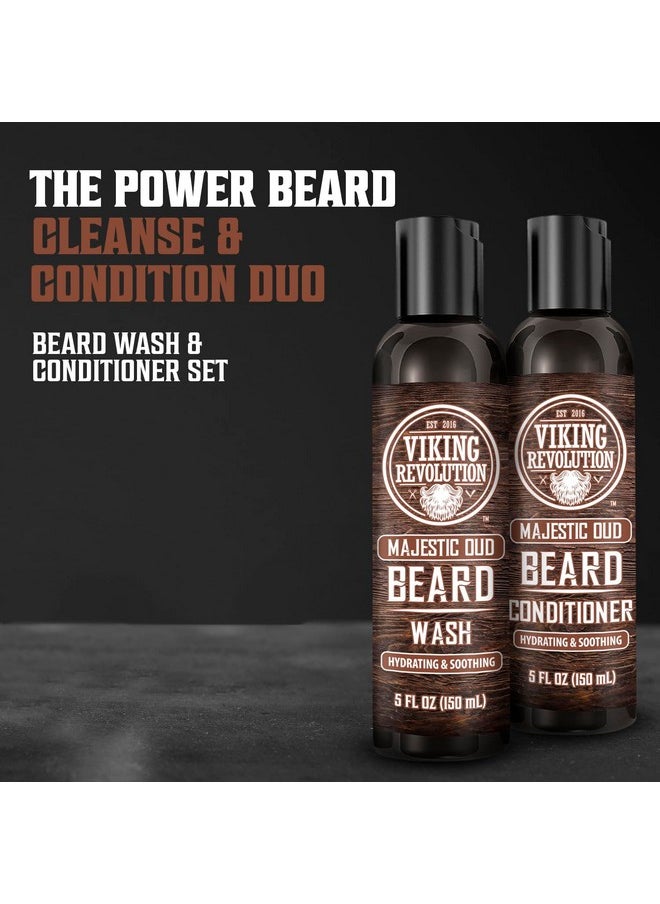 Viking Revolution Beard Wash And Beard Conditioner For Men With Argan Oil And Jojoba Oil Beard Softener And Strengthener Beard Care Beard Shampoo And Conditioner With Beard Oil (5Oz Majestic Oud)  - Image 2