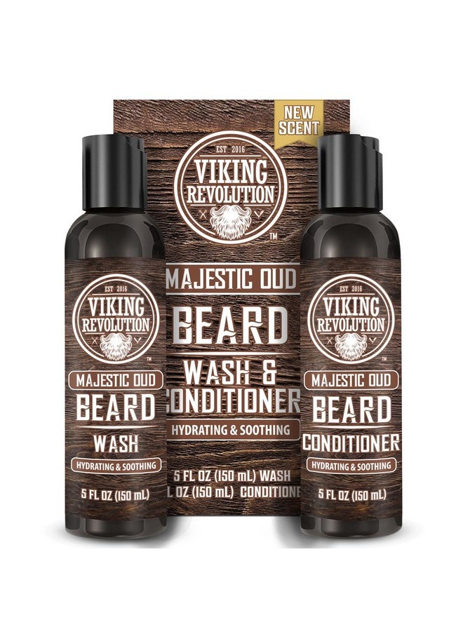 Viking Revolution Beard Wash And Beard Conditioner For Men With Argan Oil And Jojoba Oil Beard Softener And Strengthener Beard Care Beard Shampoo And Conditioner With Beard Oil (5Oz Majestic Oud)  - Image 1