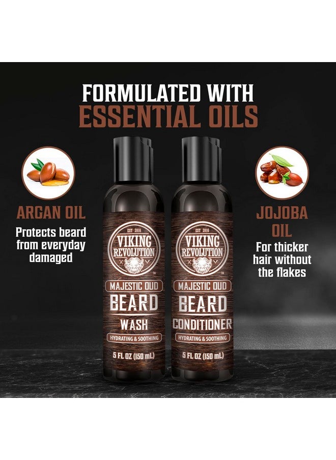 Viking Revolution Beard Wash And Beard Conditioner For Men With Argan Oil And Jojoba Oil Beard Softener And Strengthener Beard Care Beard Shampoo And Conditioner With Beard Oil (5Oz Majestic Oud)  - Image 5