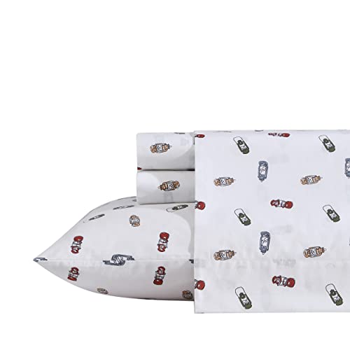 Eddie Bauer Twin Sheet Set Cotton Percale Bed Sheets Crisp Cool Dorm Room Essentials Explore Lantern White Twin - Image 3