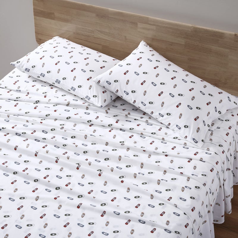 Eddie Bauer Twin Sheet Set Cotton Percale Bed Sheets Crisp Cool Dorm Room Essentials Explore Lantern White Twin - Image 2