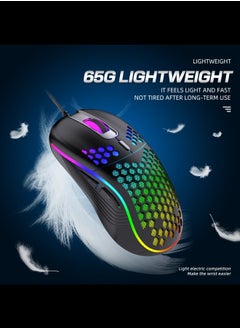 Generic Gaming Mouse,Gaming Mice Honeycomb Hollow Design Ergonomic Wired Mouse with RGB Backlight,up to 8000 DPI,RGB Gaming Mouse for Mac, Laptop,Computer,PC  - Image 3