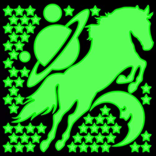 DreamKraft Glow in The Dark Galaxy of Stars Moon and Horse Radium Night Glow Sticker(30cm x24cm) - Image 3