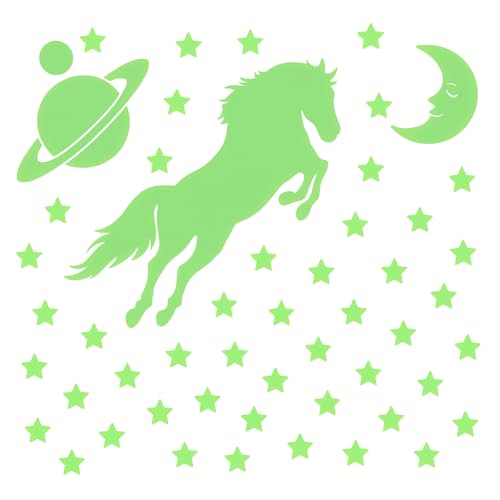 DreamKraft Glow in The Dark Galaxy of Stars Moon and Horse Radium Night Glow Sticker(30cm x24cm) - Image 2