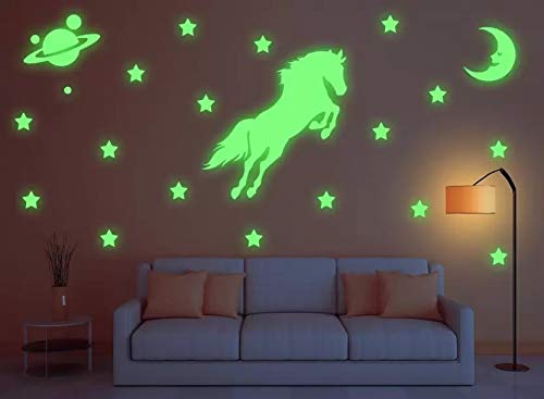 DreamKraft Glow in The Dark Galaxy of Stars Moon and Horse Radium Night Glow Sticker(30cm x24cm) - Image 5