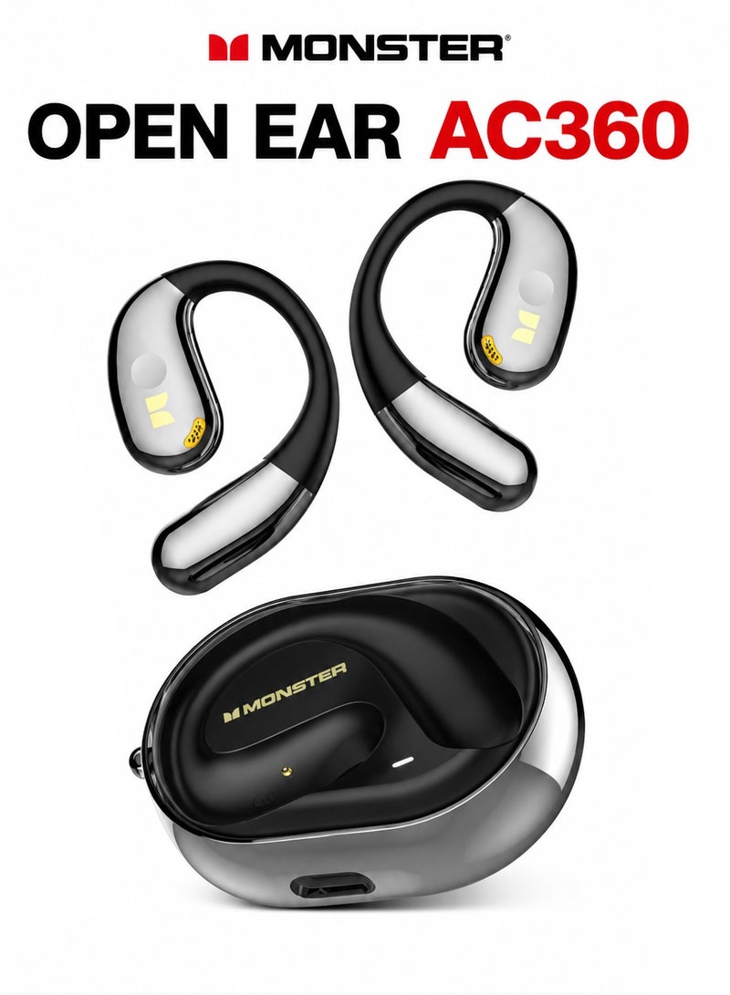 Monster Open Ear AC360, Wireless Bluetooth Rotary Earphone, with Lanyard, Upgraded Bluetooth 5.4, Touch Control, 24h Long Battery Life, IPX5 Waterproof, Long Wear Comfortable and Not Tired - Image 1