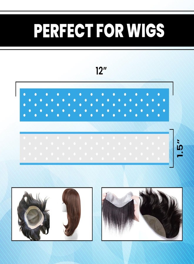 Beuni Extenda Bond Plus Hair Patch Tape With Holes Skin Friendly Double Sided Transparent Wig Tape Waterproof Heat Resistant Strong Hold For Hair Systems Size 1 1/2 Inch X 12 Inch (Blue) 5 Strips - Image 4