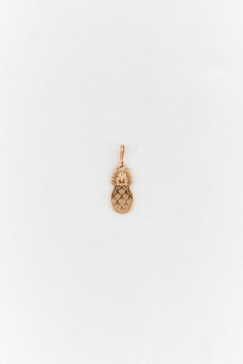 ALEX AND ANI Women Pineapple 14Kt Rose Gold Plated Charm Pendant, Golden  - Image 2