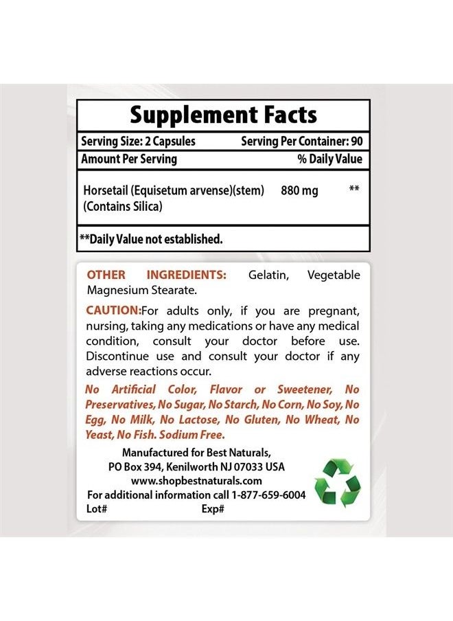 Best Naturals Horsetail 440 mg 180 Capsules  - Image 2