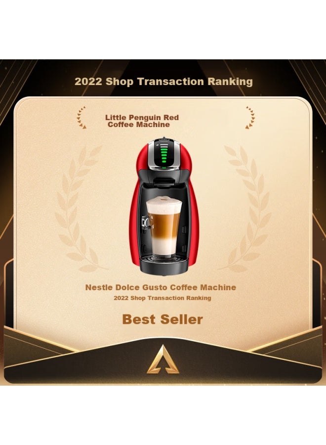 دولسي قوستو Dolce Gusto، ماكينة قهوة كبسولة أوتوماتيكية بالكامل، Genio، ماكينة كبسولة البطريق الصغير الأحمر، للاستخدام المنزلي والمكتبي - Image 1