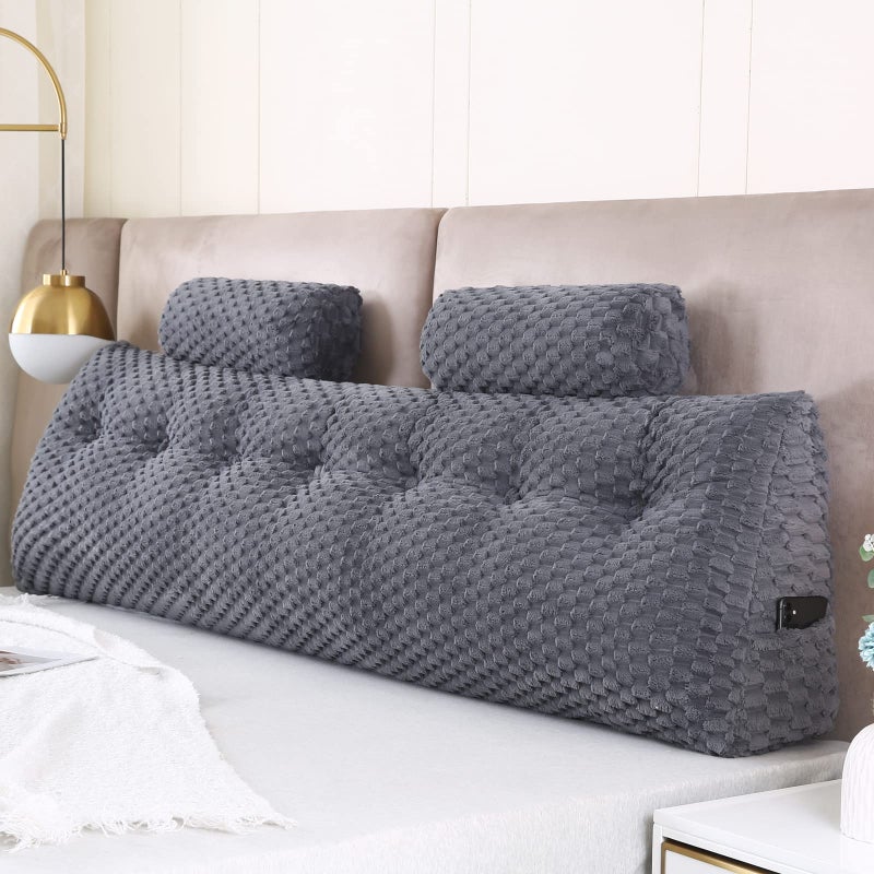 Gpround Gpround Wedge Headboard Pillows  2 Head Roll Pillow Bed Wedge Pillow for Headboard Large Bolster for Bed Rest Reading Pillows Backrest Pillows for Sitting in Bed Backrest Positioning Support 