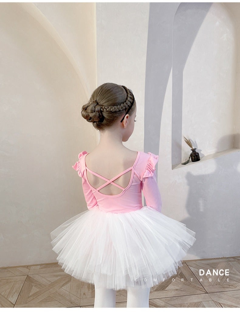 Loquat Squality Children's Dance Dress Pure Cotton Autumn And Winter Long Sleeve Tutu - Image 2