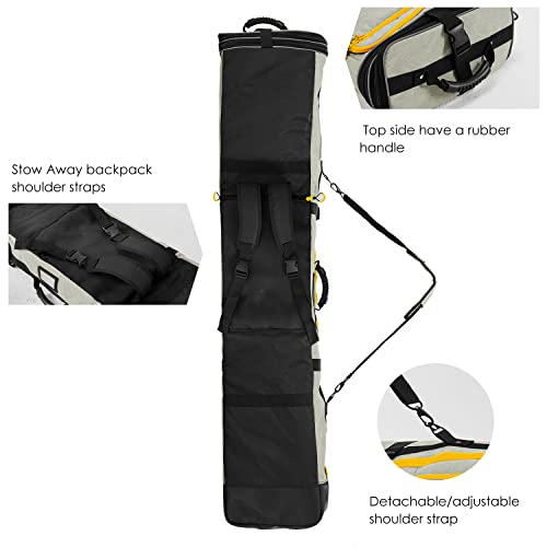 XCMAN Padded Snowboard Bag Expandable Snowboard Bag for Air Travel Adjustable Ski Bag Length 63-75In - Image 3