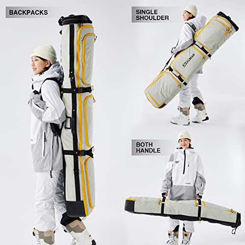 XCMAN Padded Snowboard Bag Expandable Snowboard Bag for Air Travel Adjustable Ski Bag Length 63-75In - Image 5