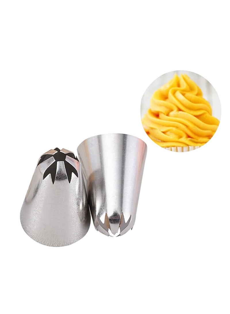 إم آر إف 3pcs 1F حجم كبير ساكورا أنابيب الفولاذ المقاوم للصدأ فوهة التجمد ، مناسبة للزينة كريم والكعك والكعك - مثالية لصنع الخبز - Image 3